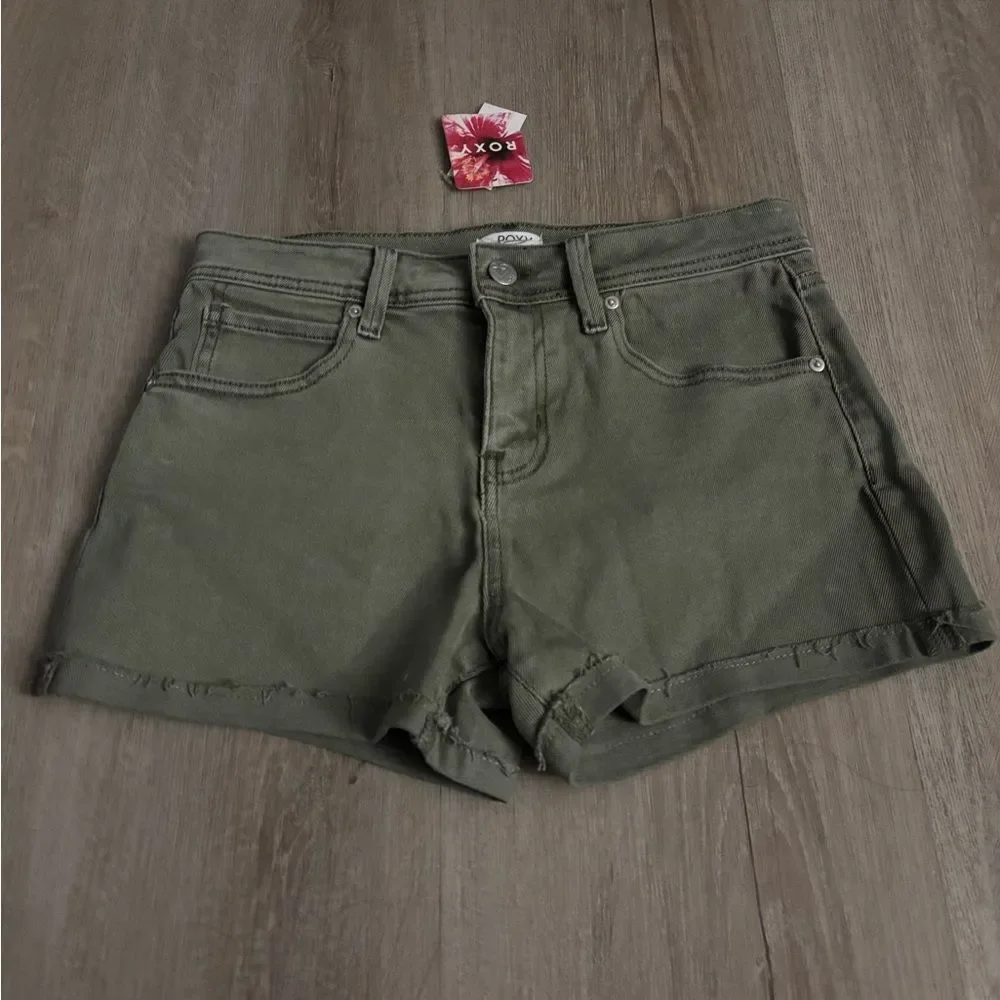 Roxy Olive Green Jean Shorts